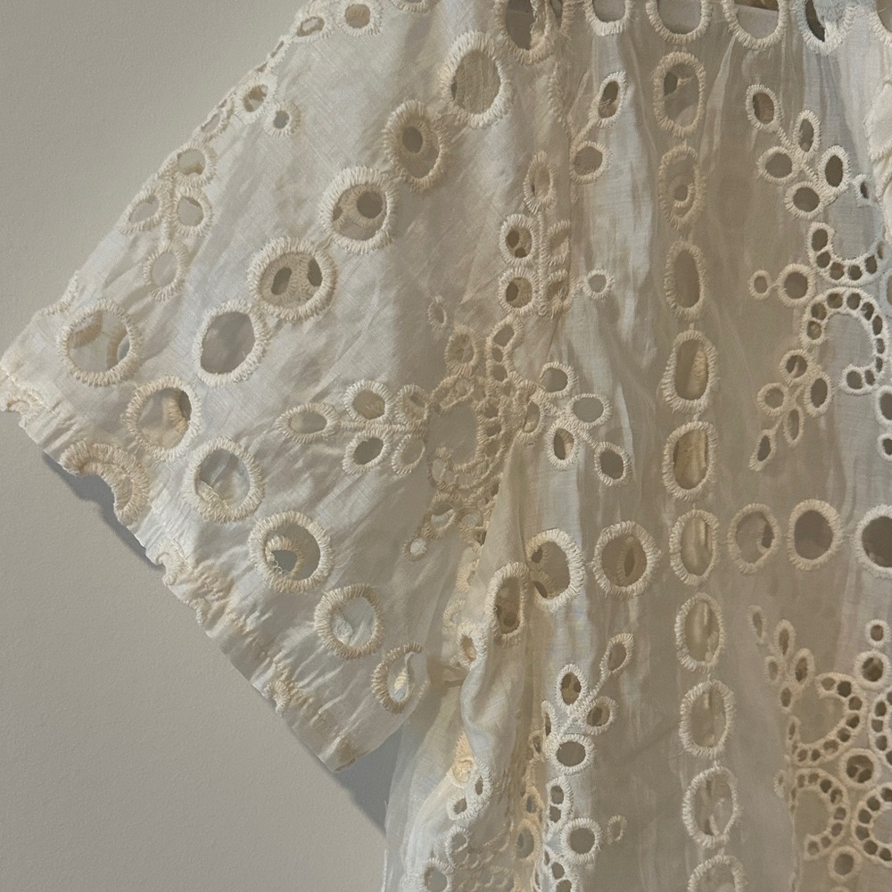 Eyelet Lace Cream Women's Shorts by APLACE - Picture 7 of 13